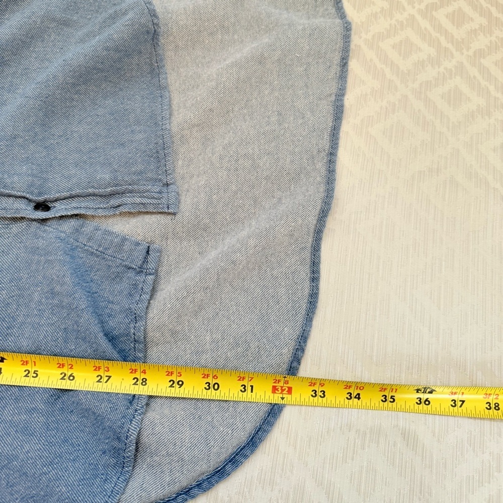 CP Shades Blue Button-Up Men's Shirt Linen and Cotton Blend Size Medium - Picture 6 of 6